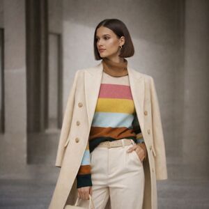 Halogen x Atlantic-Pacific Stripe Turtleneck Sweater NWT Sz S